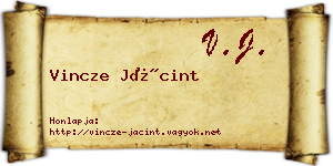 Vincze Jácint névjegykártya