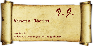 Vincze Jácint névjegykártya